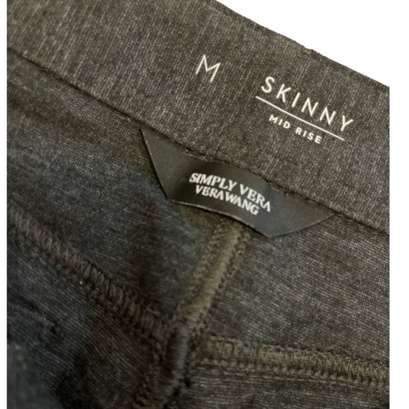 SIMPLY VERA Grey Sz M Vera Wang Skinny Mid Rise Pants Charcoal - Picture 6 of 8